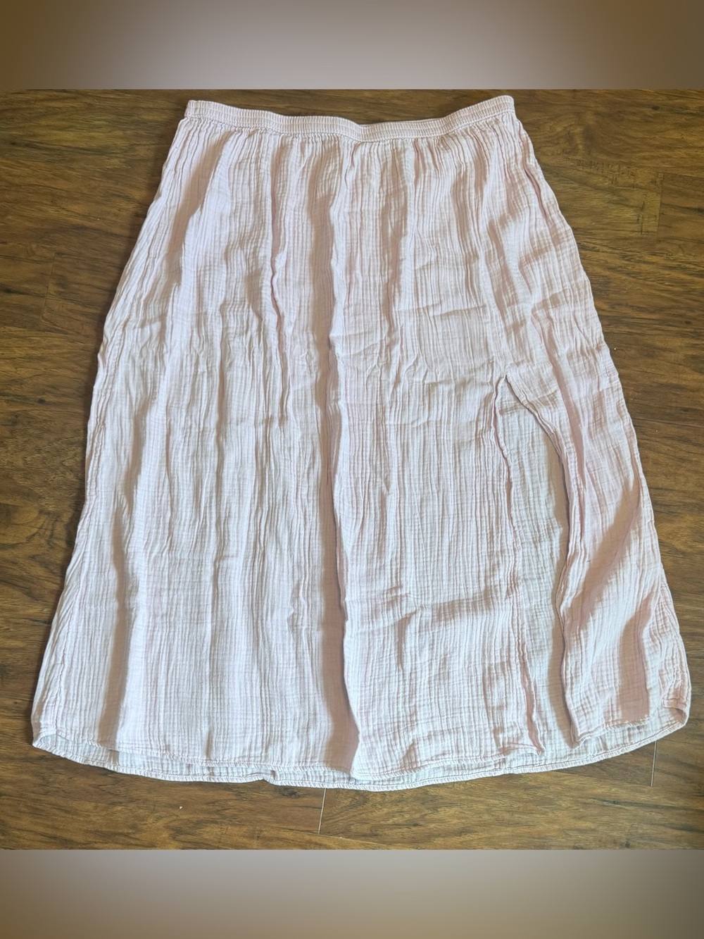 J Crew Light Pink Cotton Gauze Midi Maxi Skirt Flowy Side Slit Breezy NWT XXL